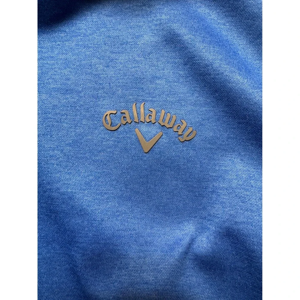 Callaway Mens XL Blue Heather Quarter Zip Fleece Pullover Golf Jacket SA3380